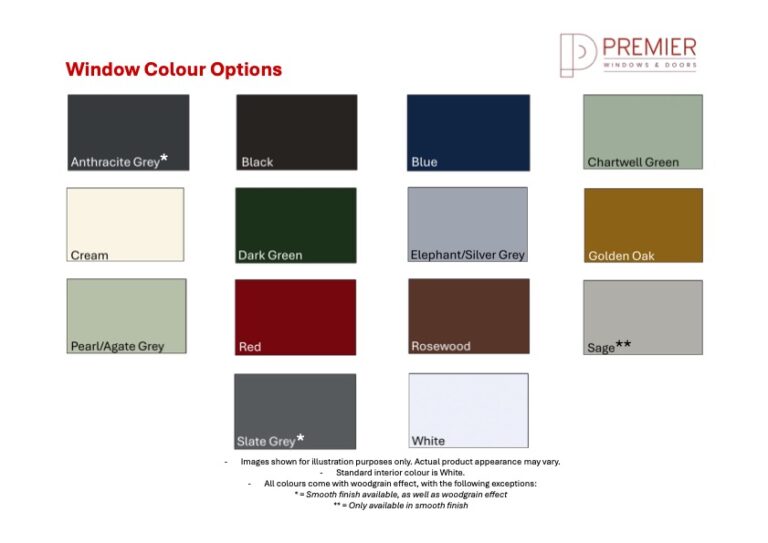 Window Colours Available – Premier Windows and Doors